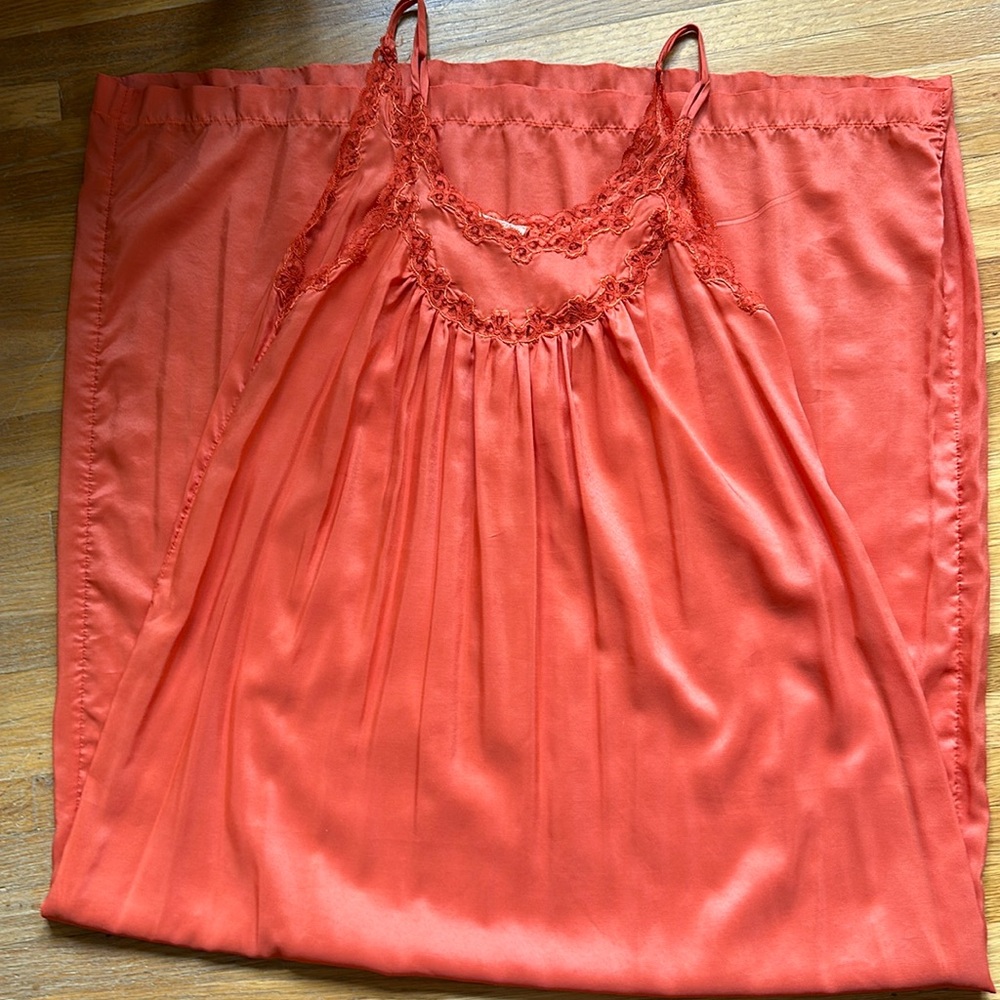 Vintage maxi Slipdress dyed coral